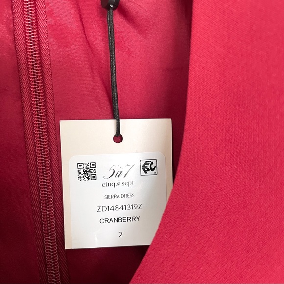 Cinq à Sept Sierra Wrap Minidress in Cranberry - Picture 12 of 12